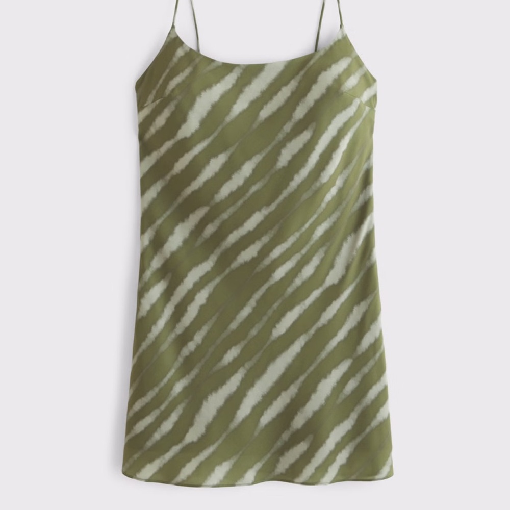 NWT Abercrombie Scoopneck Slip Mini Dress (green)